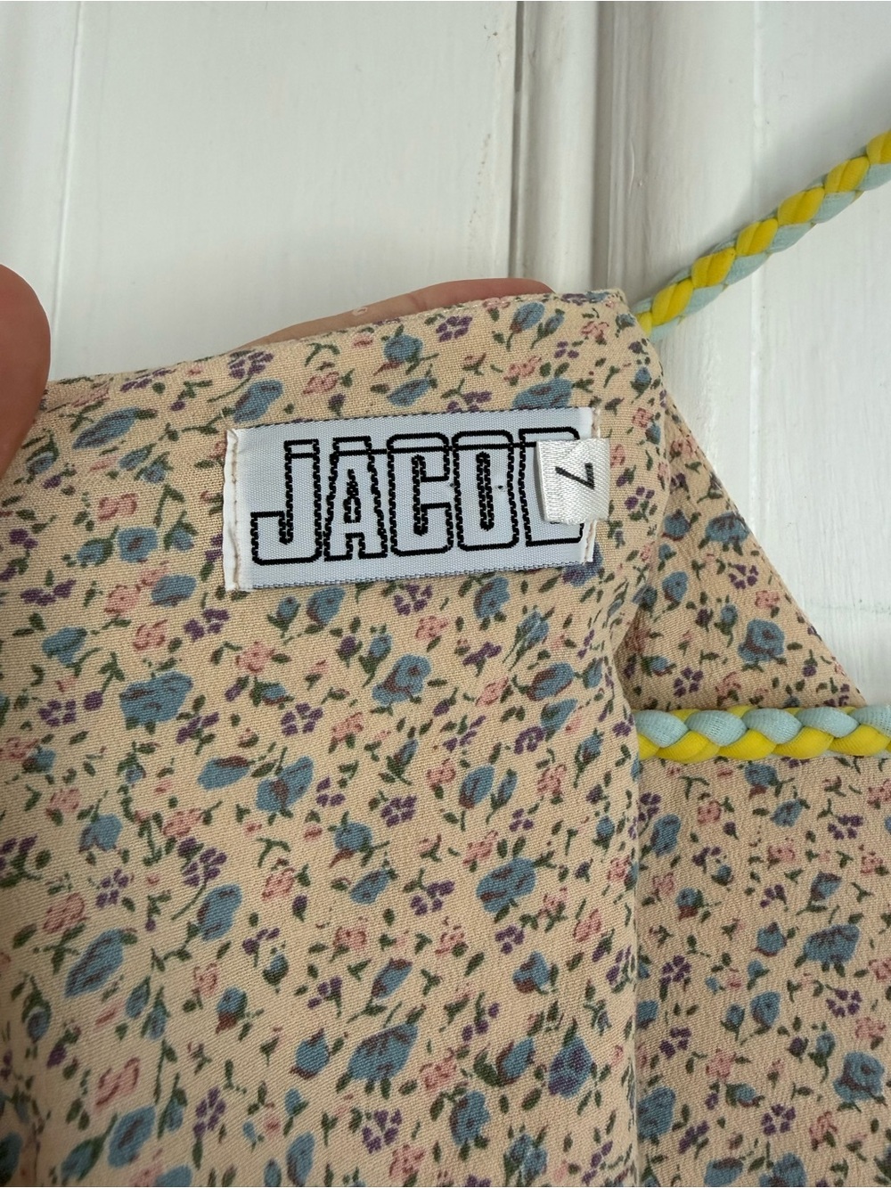 Y2K Vintage Jacob Sleeveless Floral Maxi Dress in Pale Yellow and Blue - Picture 2 of 8